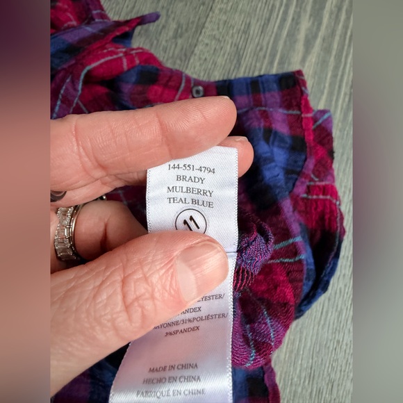 Rails Brady Top in Mulberry Teal Blue Size XS - Picture 7 of 9